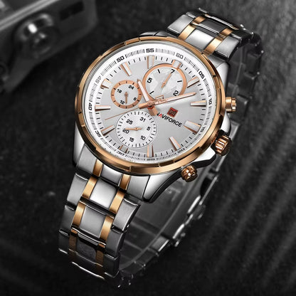 Classic Casual Business Male Watches Stainless Steel Waterproof Wristwatch Quartz Date Display Clock Relogio Masculino