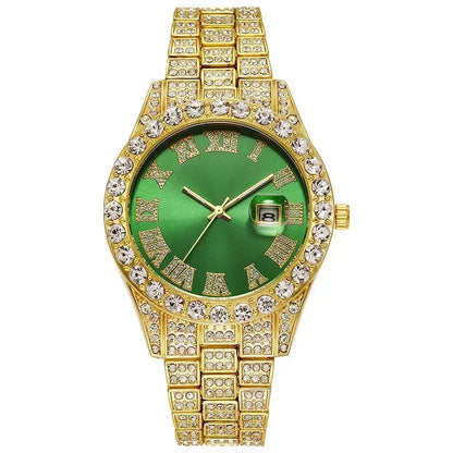 Full Iced Out Watch for Men Multiple Colors Hip Hop Mens Watch Fashion Cool Bling Diamond Luxury Mens Watches Clock Relogio