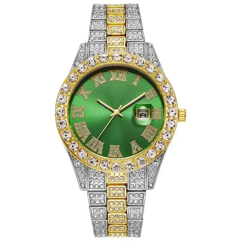 Full Iced Out Watch for Men Multiple Colors Hip Hop Mens Watch Fashion Cool Bling Diamond Luxury Mens Watches Clock Relogio