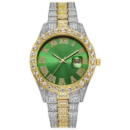 Full Iced Out Watch for Men Multiple Colors Hip Hop Mens Watch Fashion Cool Bling Diamond Luxury Mens Watches Clock Relogio