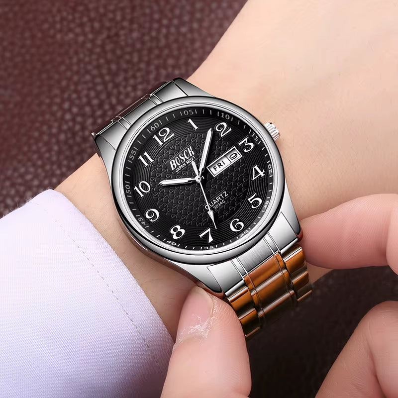 Men'S Watch Luxury Full Steel Watches Fashion Quartz Wristwatch Waterproof Date Male Clock Relogio Masculino Relojes Para Hombre