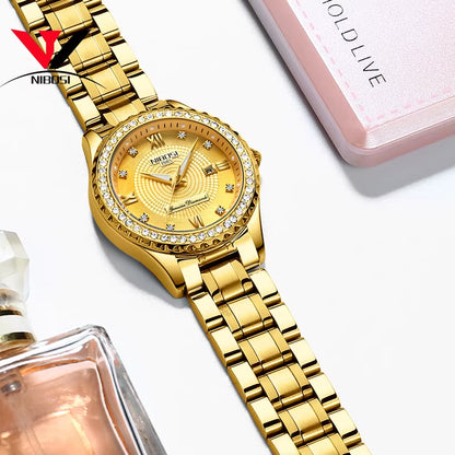 Women Watches Top Brand Luxury Gold Ladies Watch Stainless Steel Band Classic Bracelet Female Clock Relogio Feminino