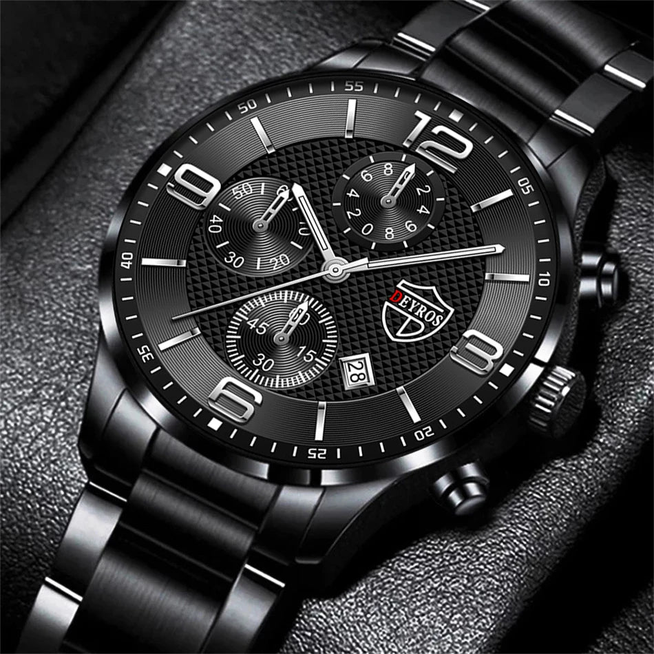 Reloj Hombre Luxury Business Men Watchs Quartz Wristwatch Male Leather Calendar Luminous Clock Relogio Masculino