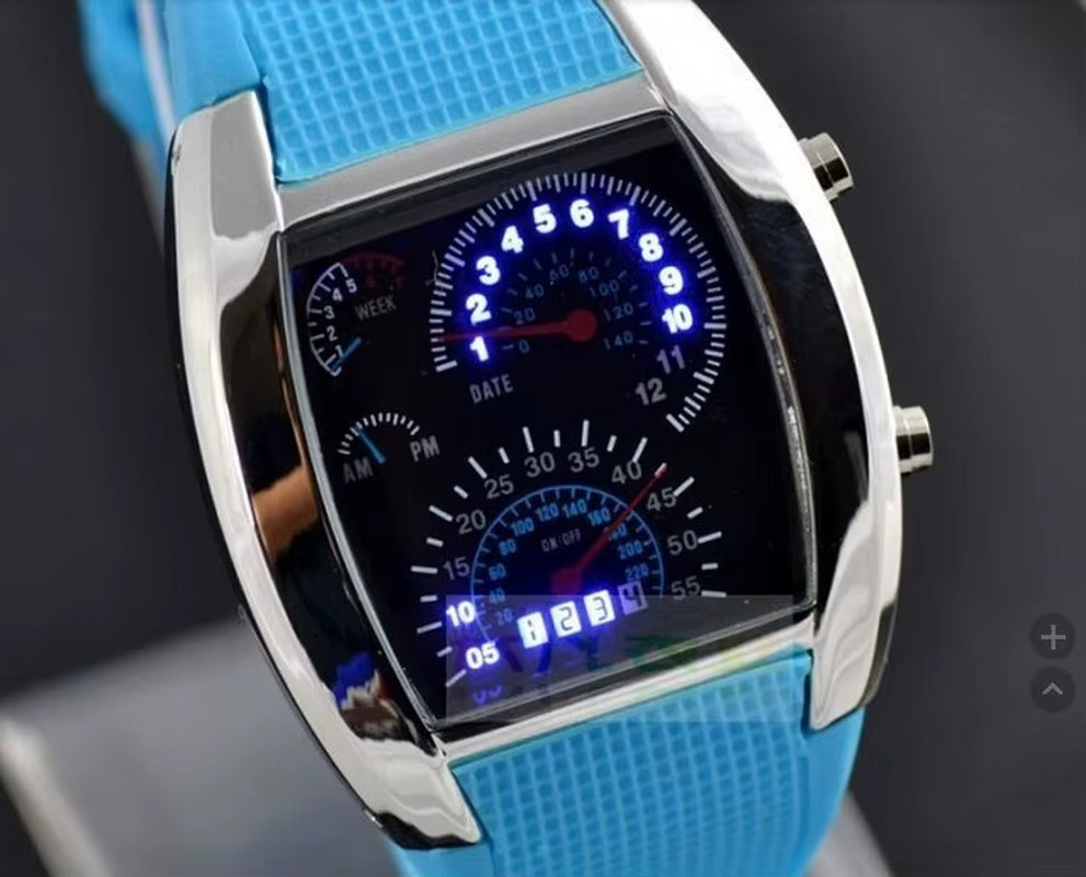 Fashion Men'S Watch Unique LED Digital Watch Men Watch Electronic Sport Watches Rubber Band Clock Montre Homme Erkek Kol Saati