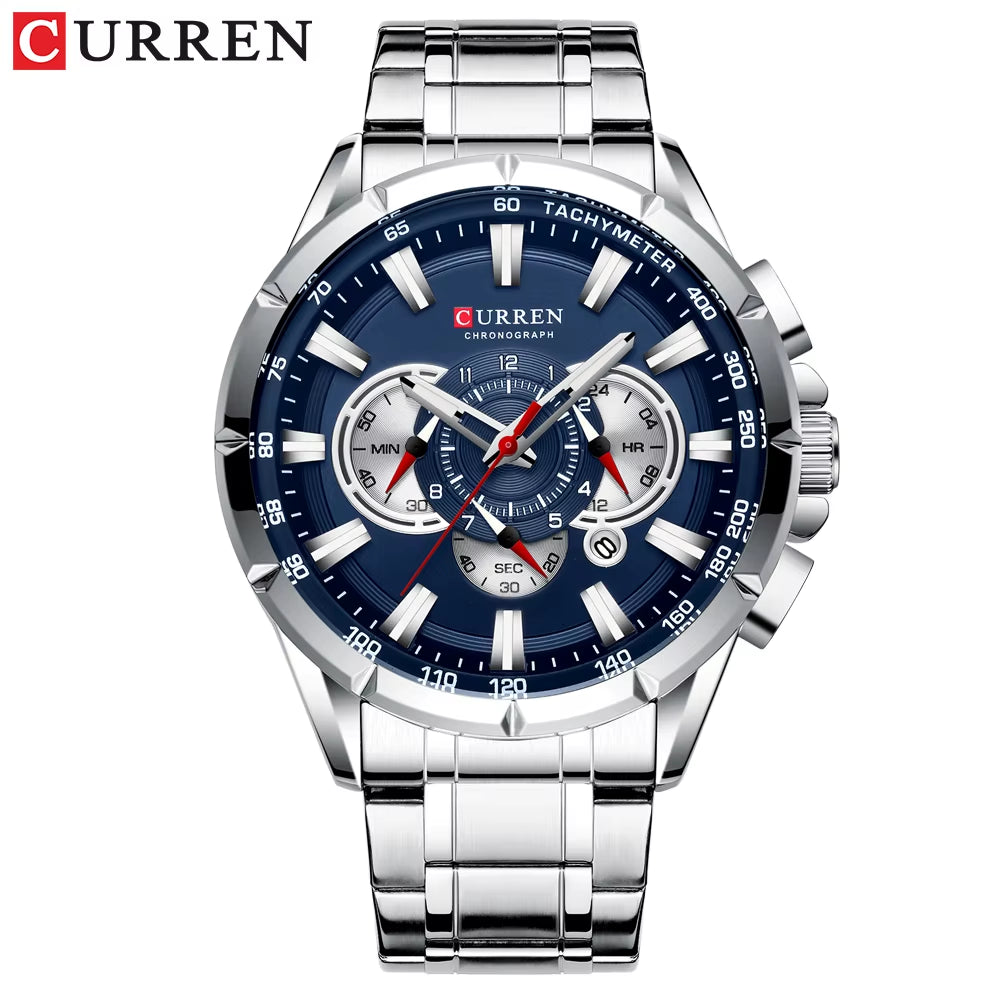 8363 Men Watch Business Casual Fashion Wristwatch 6-Hand Chronograph Quartz Luxury Relogio Masculino