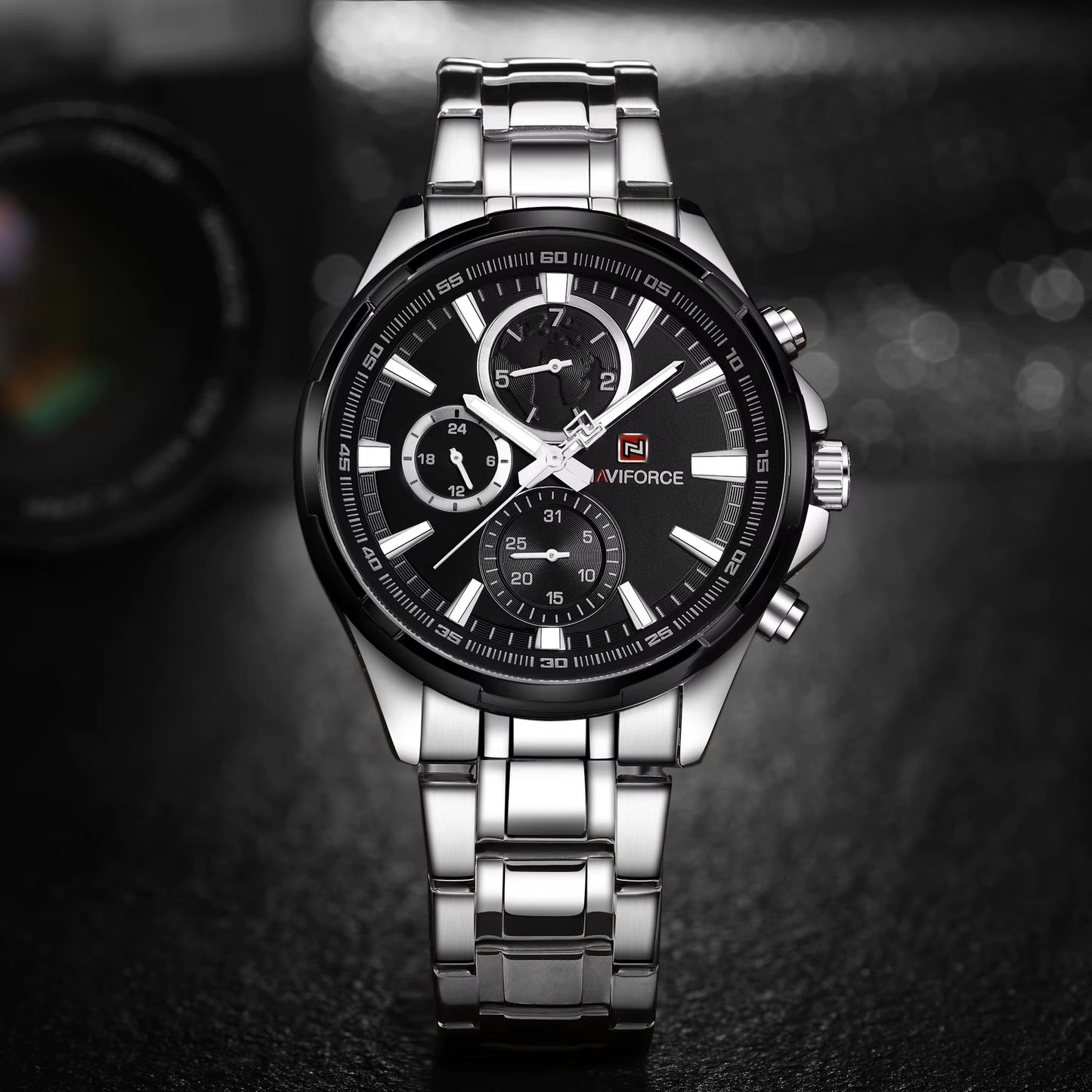 Classic Casual Business Male Watches Stainless Steel Waterproof Wristwatch Quartz Date Display Clock Relogio Masculino