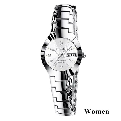 2023 FNGEEN 5808 Relogio Feminino Couple Watch Men Quartz Watch for Lovers Luxury Womens Wristwatch Stainless Steel Waterproof