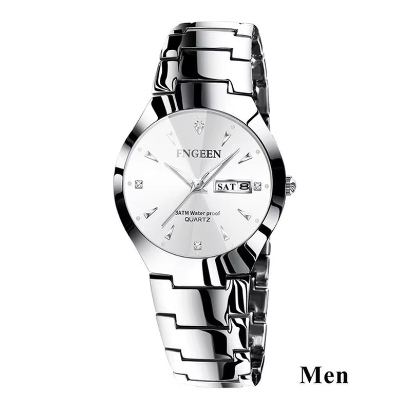 2023 FNGEEN 5808 Relogio Feminino Couple Watch Men Quartz Watch for Lovers Luxury Womens Wristwatch Stainless Steel Waterproof