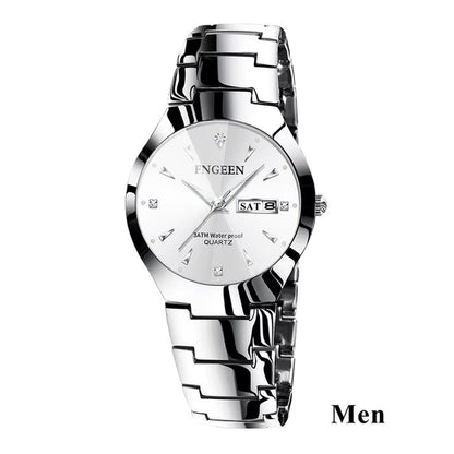2023 FNGEEN 5808 Relogio Feminino Couple Watch Men Quartz Watch for Lovers Luxury Womens Wristwatch Stainless Steel Waterproof