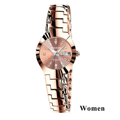2023 FNGEEN 5808 Relogio Feminino Couple Watch Men Quartz Watch for Lovers Luxury Womens Wristwatch Stainless Steel Waterproof
