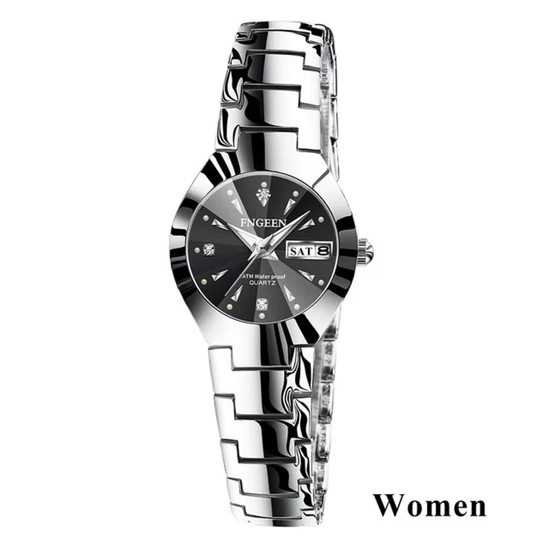 2023 FNGEEN 5808 Relogio Feminino Couple Watch Men Quartz Watch for Lovers Luxury Womens Wristwatch Stainless Steel Waterproof