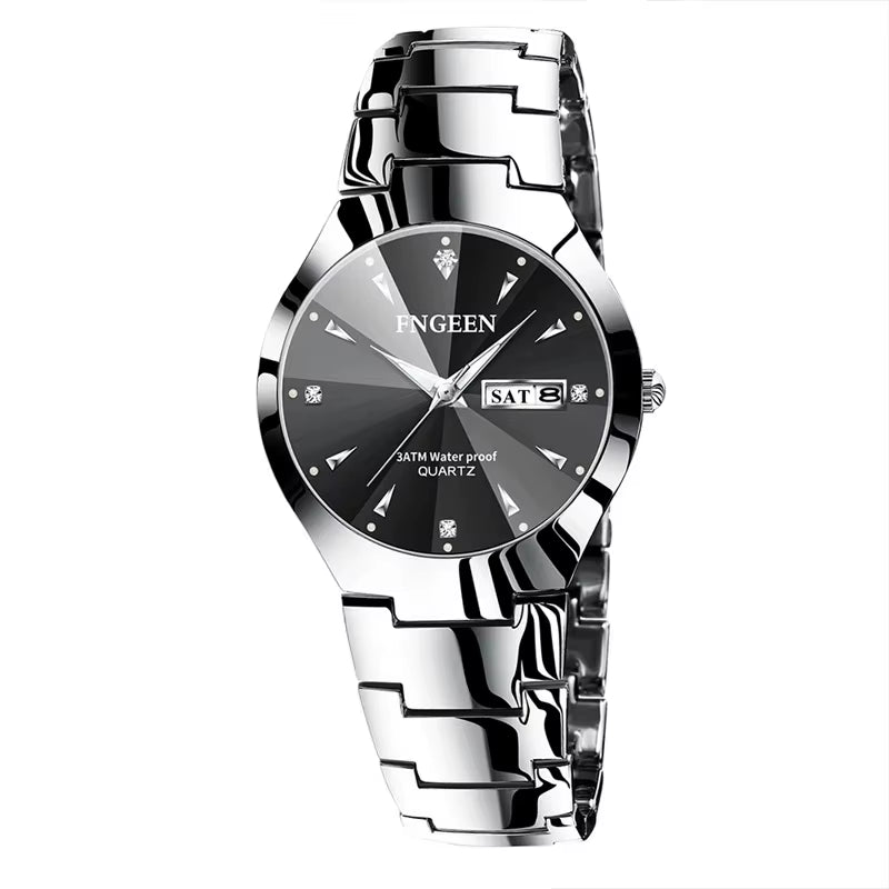 2023 FNGEEN 5808 Relogio Feminino Couple Watch Men Quartz Watch for Lovers Luxury Womens Wristwatch Stainless Steel Waterproof