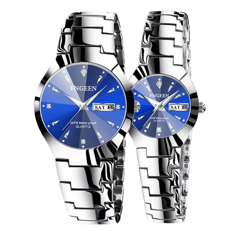 2023 FNGEEN 5808 Relogio Feminino Couple Watch Men Quartz Watch for Lovers Luxury Womens Wristwatch Stainless Steel Waterproof