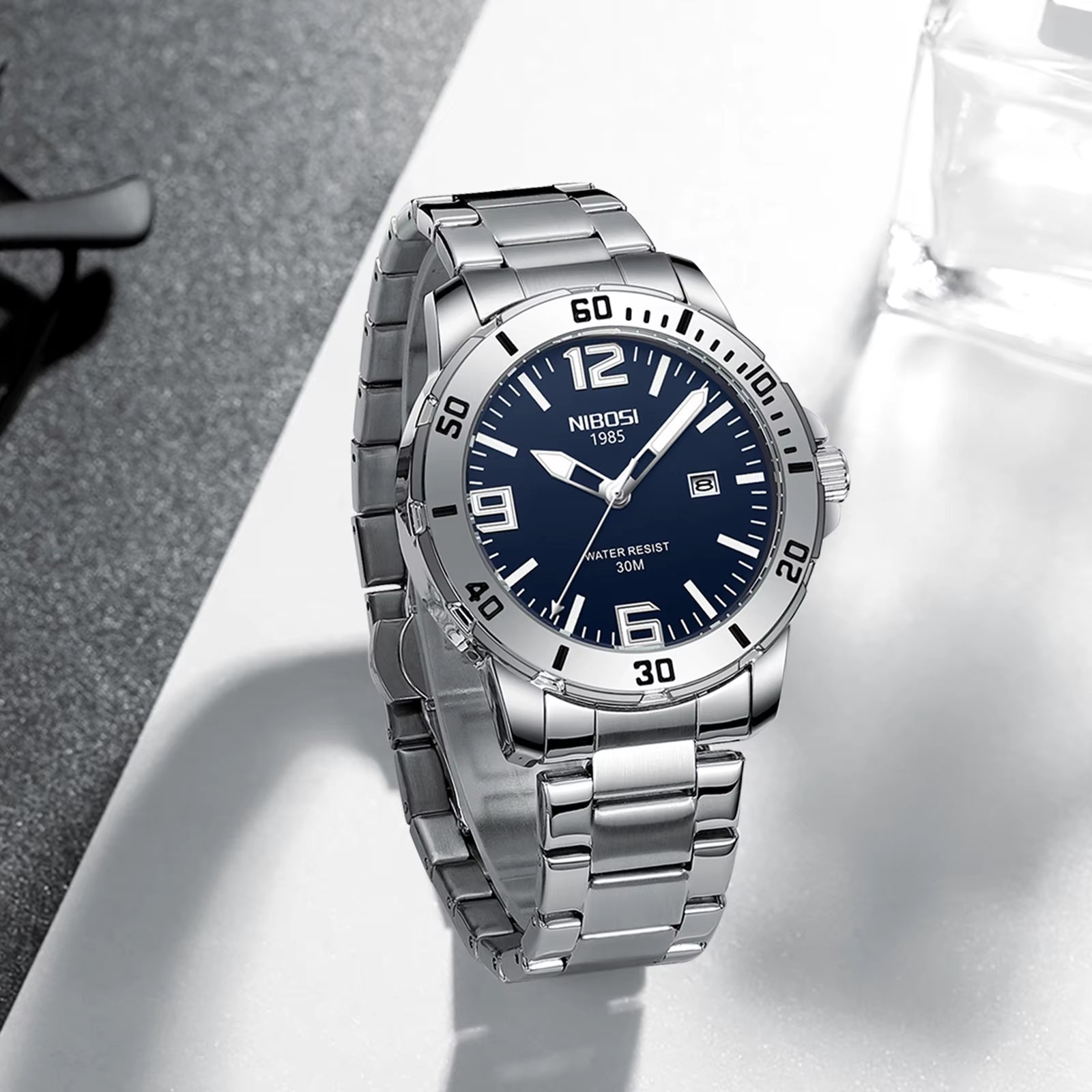 Luxury Man Wristwatch Business Stainless Steel Date Quartz Men Watch Waterproof Luminous Date Men'S Watches Clock