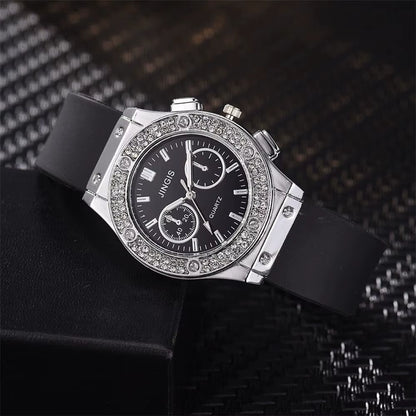 Fashion 2025 Rubber Women Watches Luxurious Brand Casual Diamond Female Quartz Wristwatches Simple Sport Clock Relogio Feminino